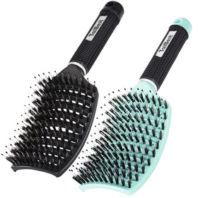 TaiBest Boar Bristle Hair Brush Set front view