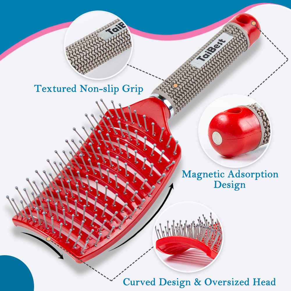 TaiBest detangling brush with nylon pin bristles