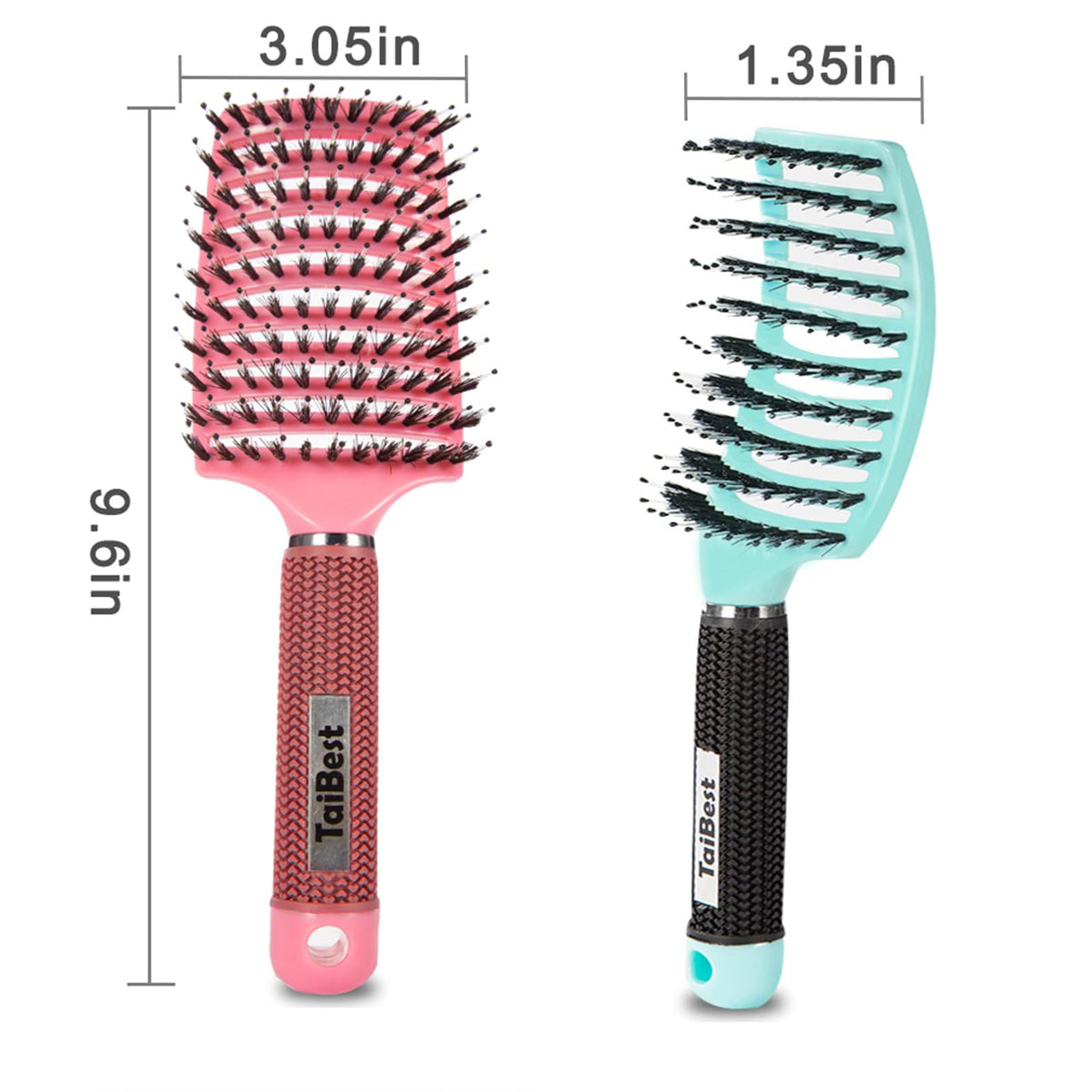 TaiBest hair brush set displayed with textured grip