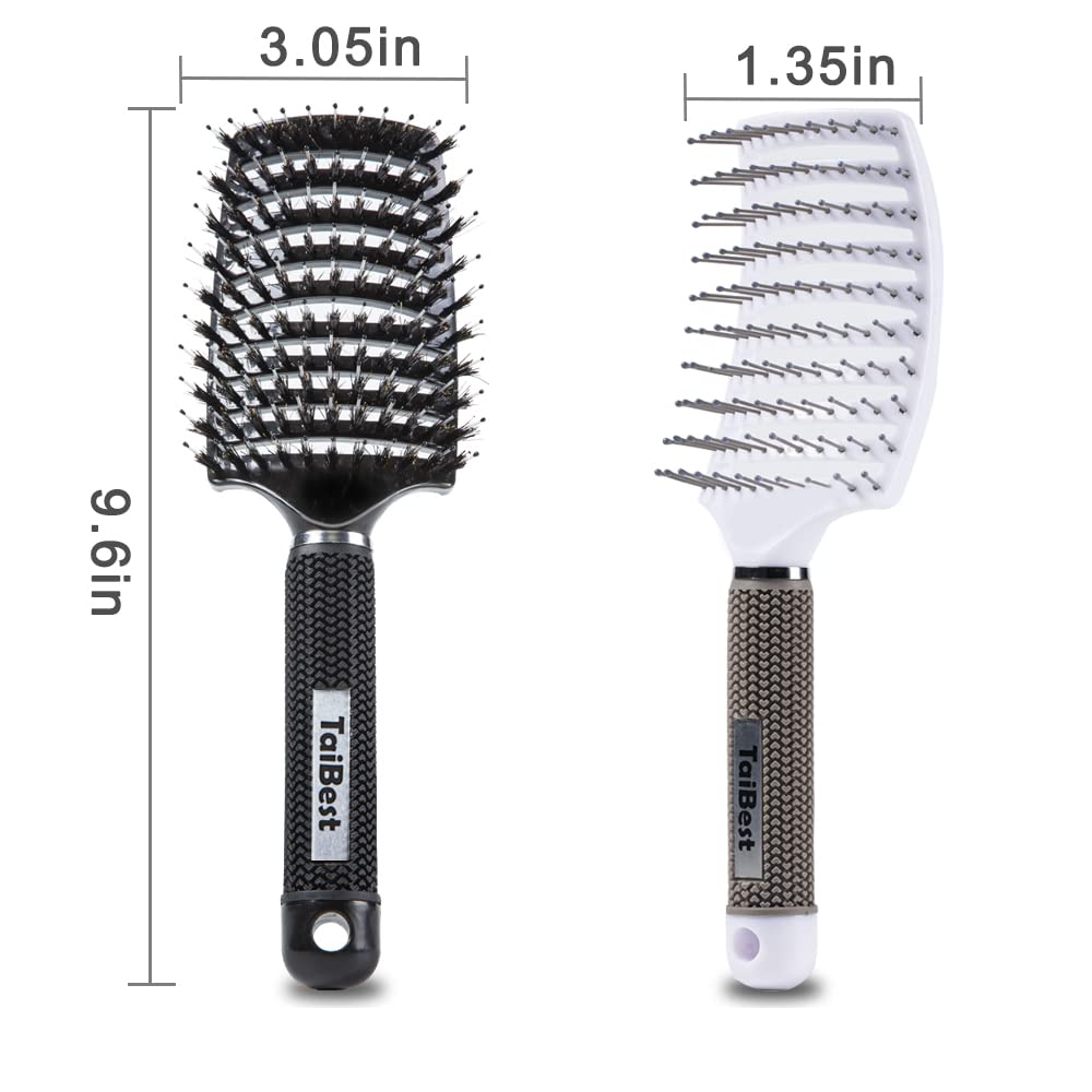 TaiBest hair brushes with textured non-slip grip