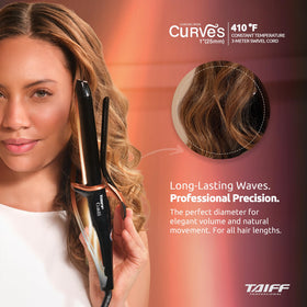 TAIFF Curves Professional Curling Iron with 410°F temperature display