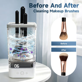 TailBliss Brush Cleaner with cleaning cup filled with water