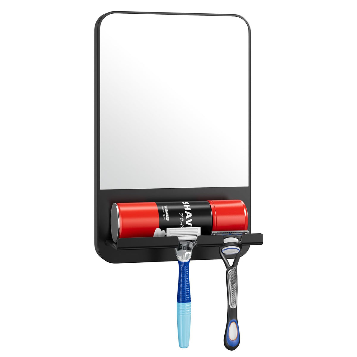 TAILI Fogless Shower Mirror front view with suction cup