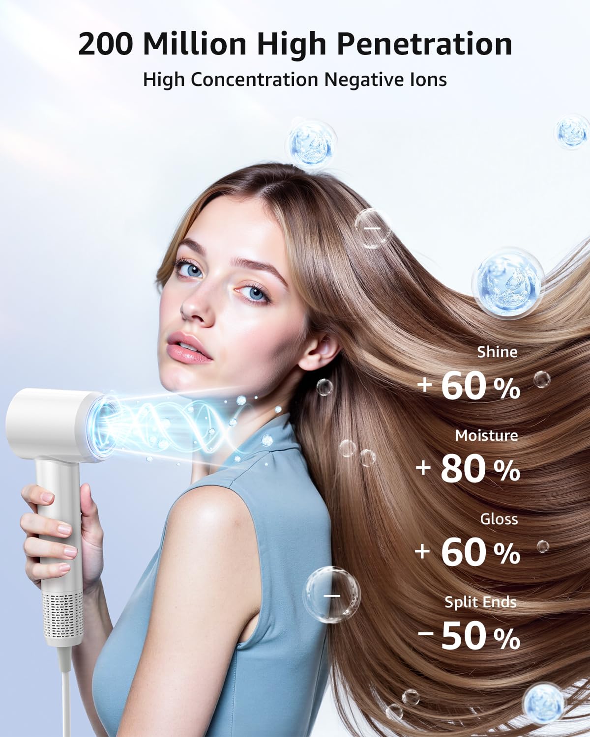 Tailulu Hair Dryer lightweight design on a styling table