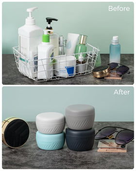 TakeToday Travel Containers 2oz open with cream inside