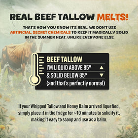 TALLOW BODY BALM Whipped Beef Tallow and Honey Balm 240g in use on skin
