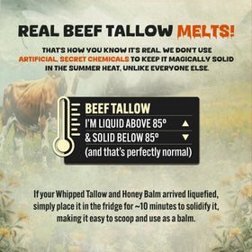 TALLOW BODY BALM Whipped Beef Tallow and Honey Moisturizer application on skin