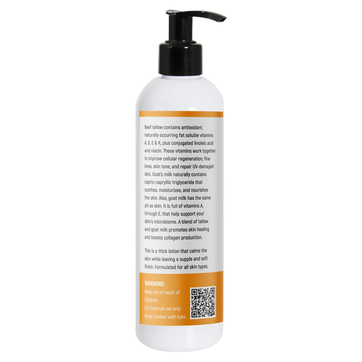 Tallow & Goat Milk Body Lotion 12 OZ Lavender Vanilla packaging