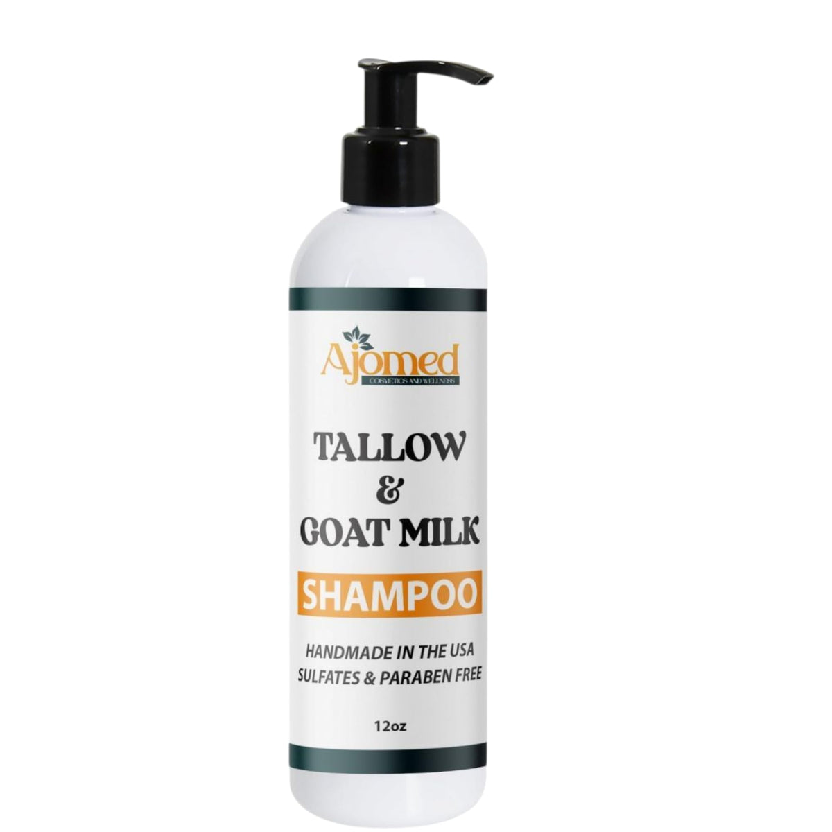 Tallow & Goat Milk Shampoo 12 Oz cap open showing bottle