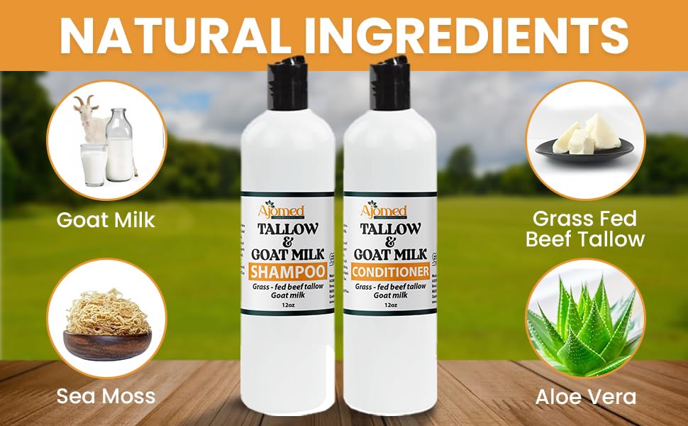 Tallow & Goat Milk Shampoo bottle side view