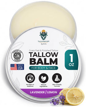 Tallowbourn Beef Tallow Balm Lavender & Lemon 1oz front view