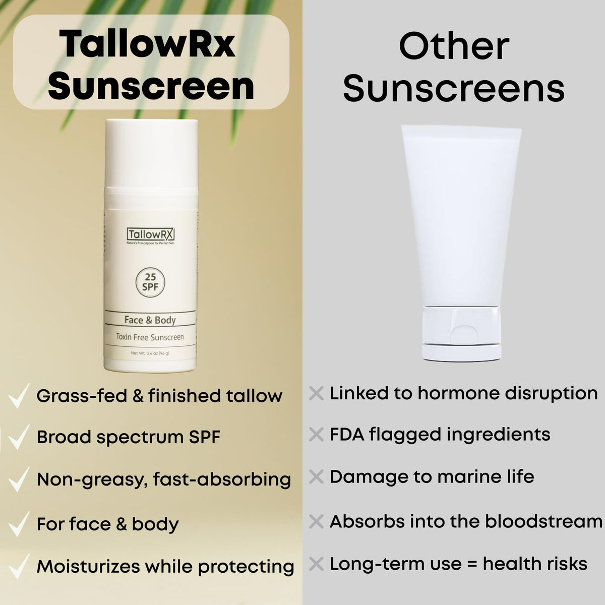 TALLOWRX Tallow Sunscreen SPF 25 application on skin