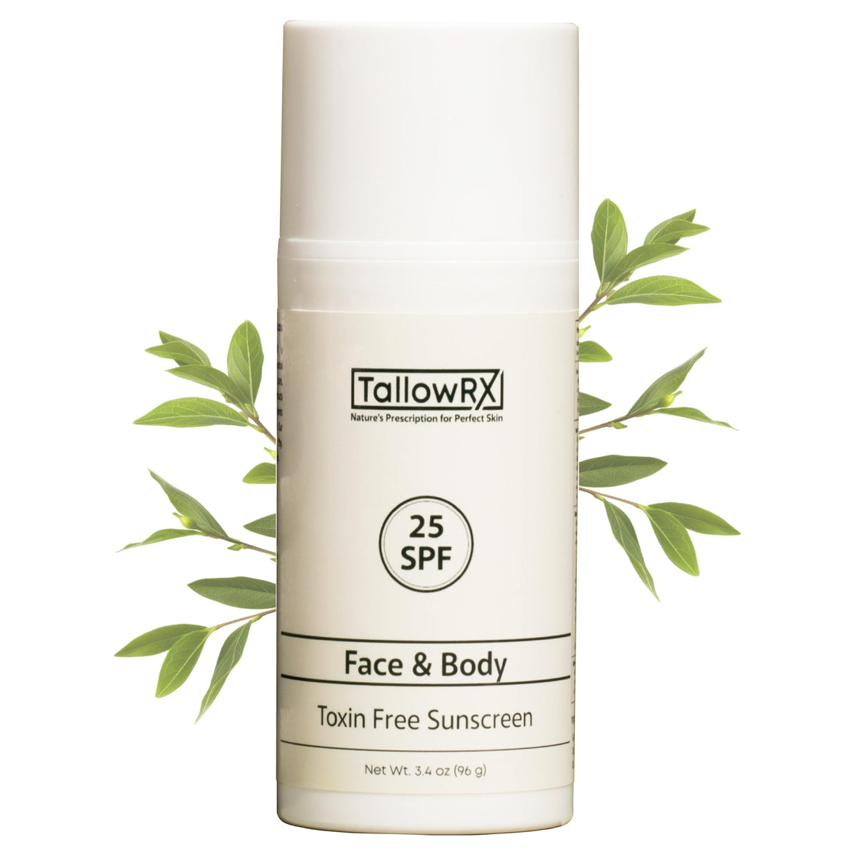 TALLOWRX Tallow Sunscreen SPF 25 front view with packaging