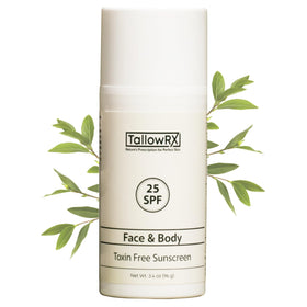 TALLOWRX Tallow Sunscreen SPF 25 front view with packaging