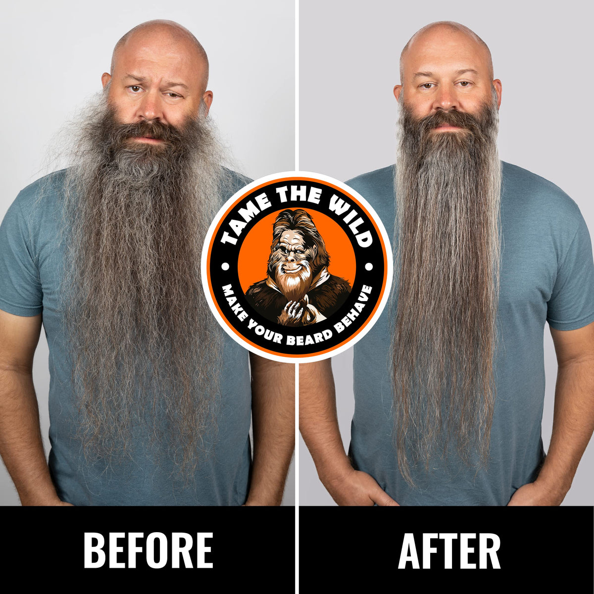 TAME THE WILD Beard Brush in use on a beard