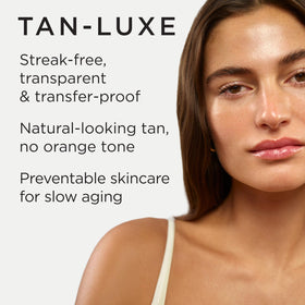 TAN-LUXE The Face Self Tan Drops with skincare products