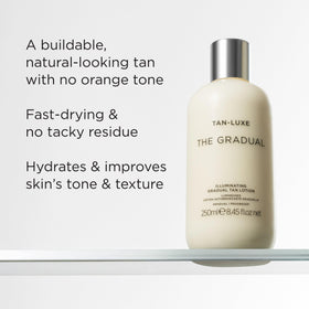 TAN-LUXE The Gradual Tan Lotion 8.45 Fl. Oz application on skin