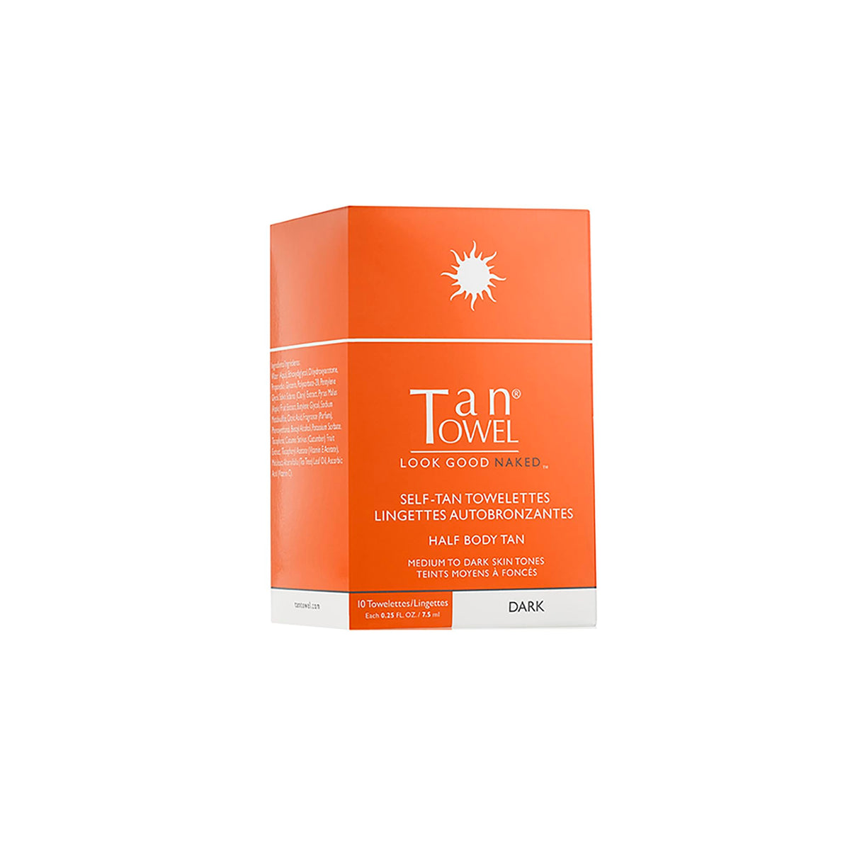 Tan Towel Half Body Tan Towelettes 10 Pack, Dark front view