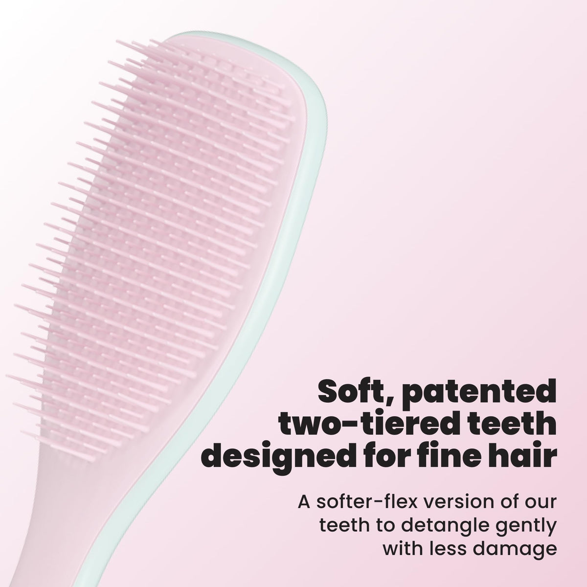 TANGLE TEEZER Fine Ultimate Detangler Brush side view showcasing soft-flex teeth