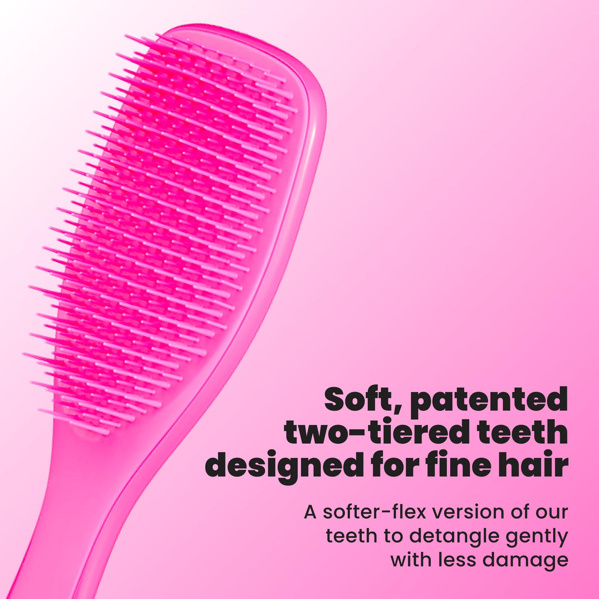 TANGLE TEEZER Fine Ultimate Detangler Brush side view showcasing soft-flex teeth