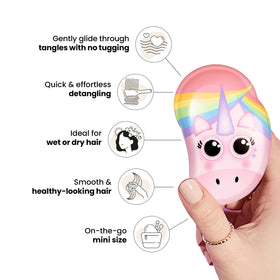 TANGLE TEEZER Mini Detangler Hair Brush displayed with packaging