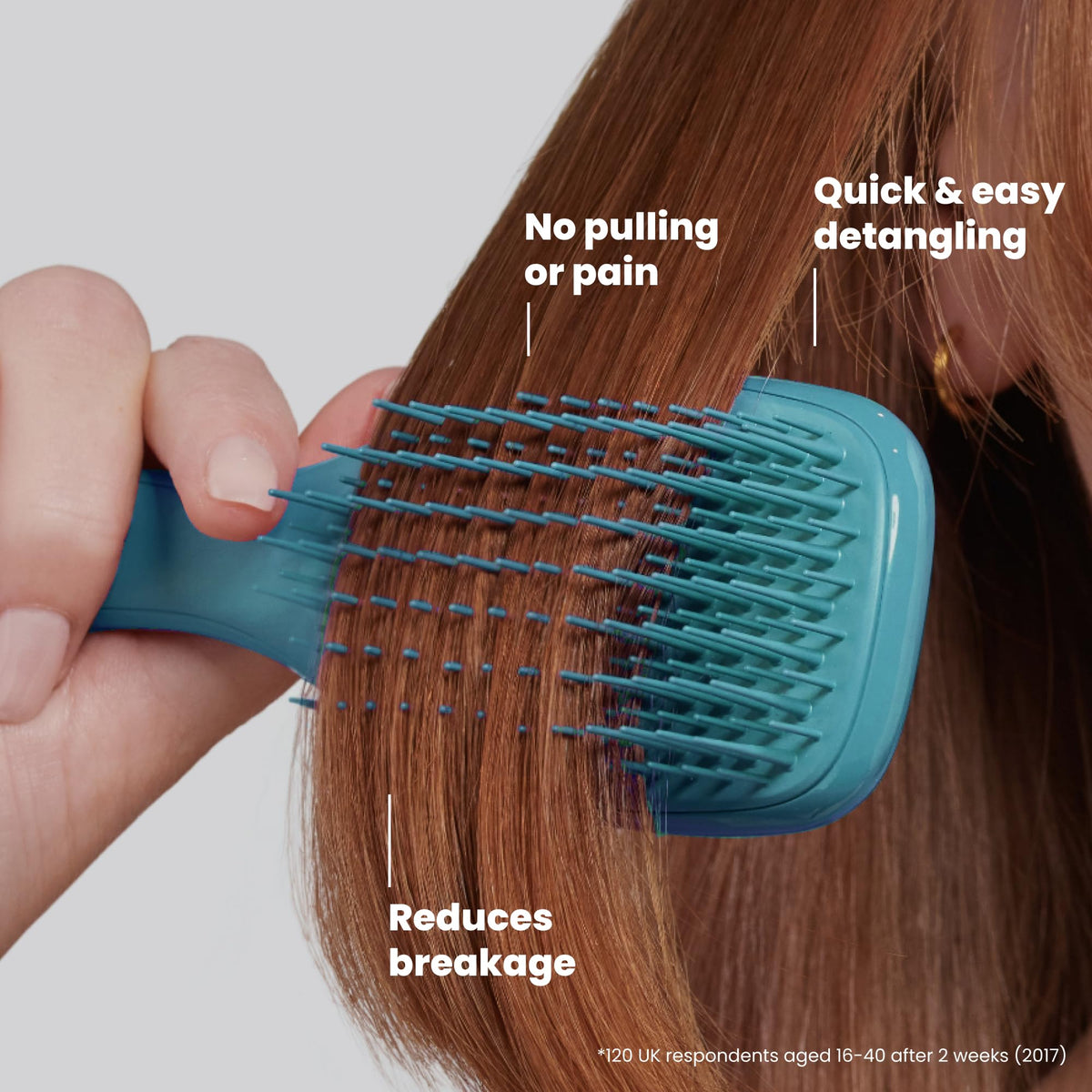 TANGLE TEEZER Mini Hair Brush being used on wet hair