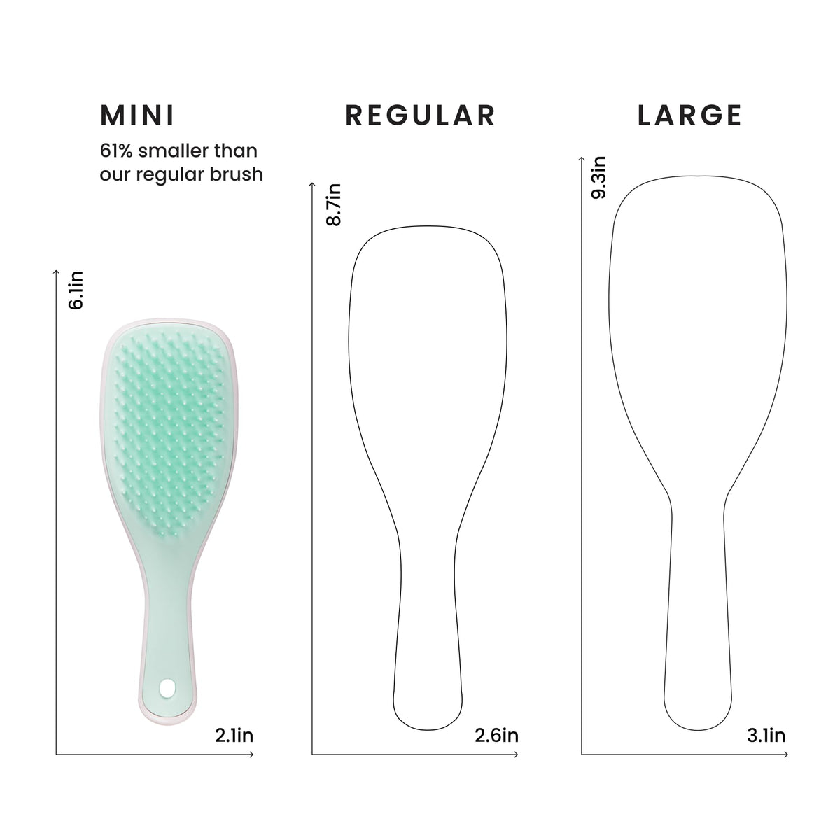 TANGLE TEEZER Mini Hair Brush close-up of teeth