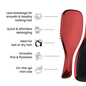 TANGLE TEEZER Mini Hair Brush Devil Wears Prada Red in a handbag