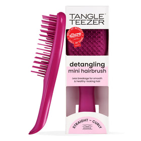 TANGLE TEEZER Mini Hair Brush front view in Electric Raspberry