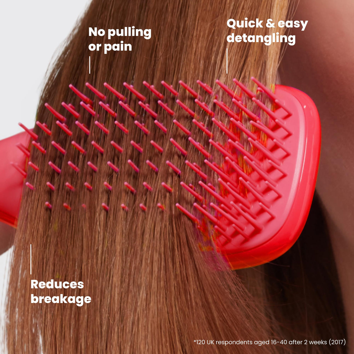 TANGLE TEEZER Mini Hair Brush Pink Punch in a gym bag