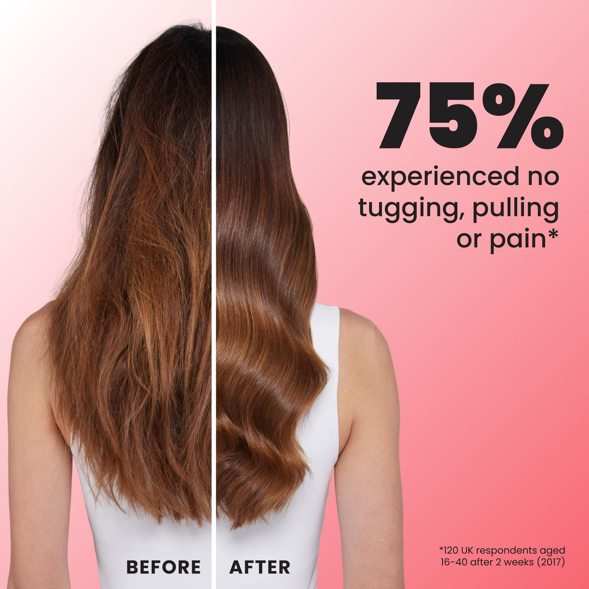 TANGLE TEEZER Mini Hair Brush Pink Punch with hair strands