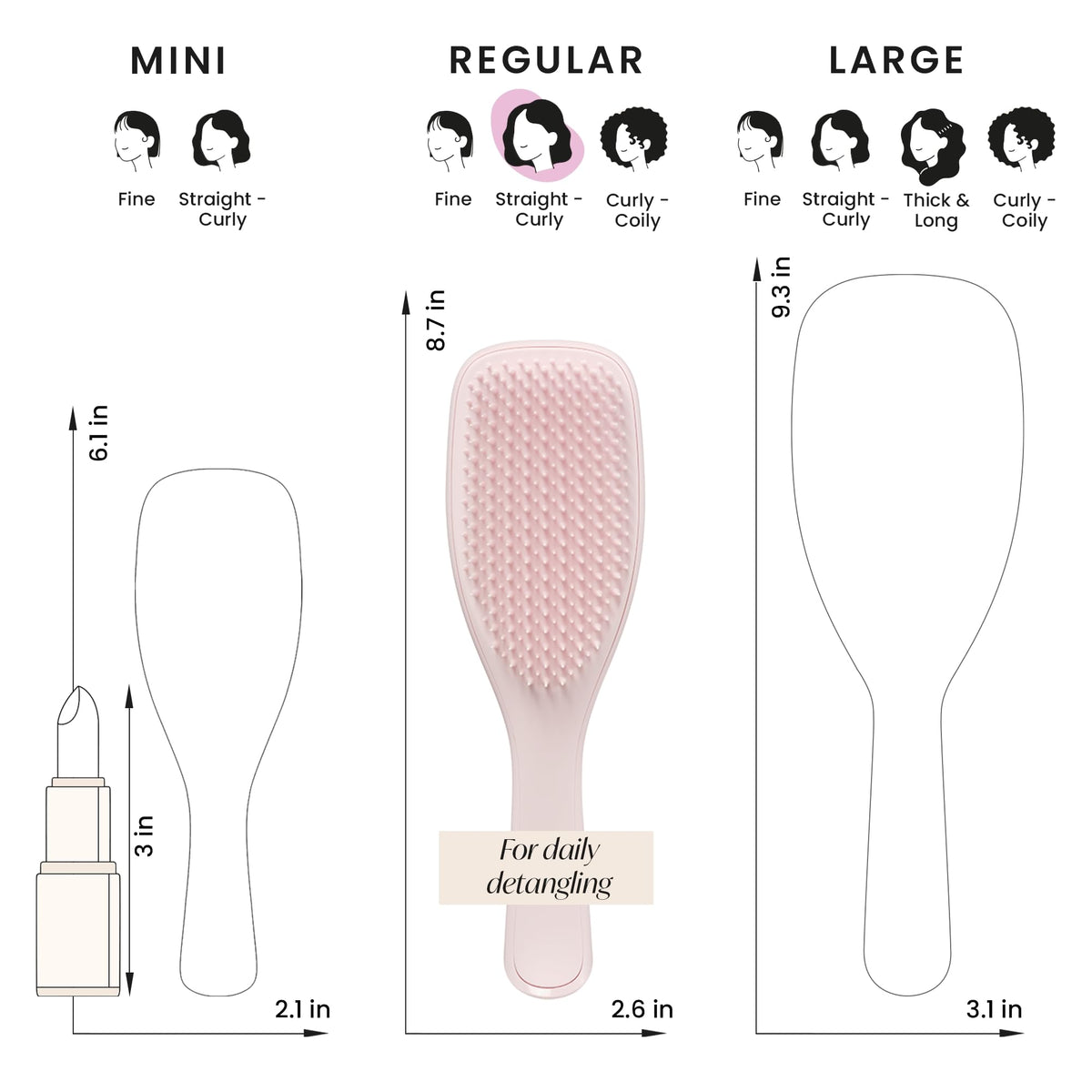 TANGLE TEEZER Plant-Based Detangler Brush on a bathroom counter