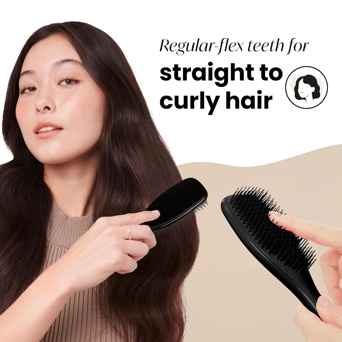 TANGLE TEEZER The Wet Detangler Hairbrush in use on wet hair