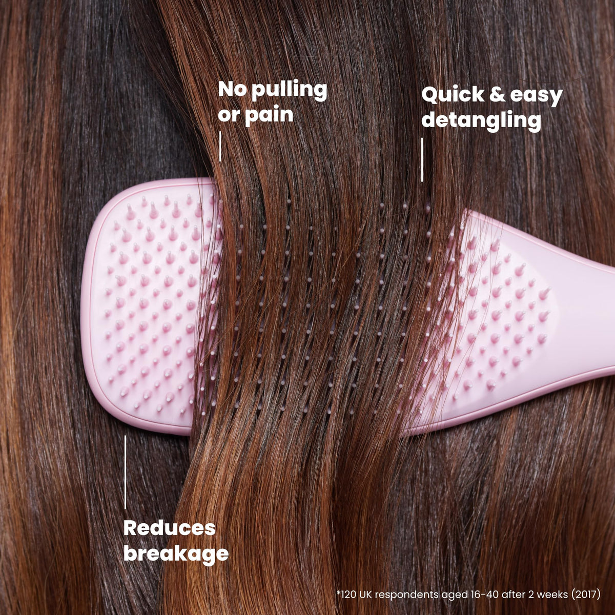 TANGLE TEEZER Ultimate Detangler Brush in lifestyle setting with wet hair