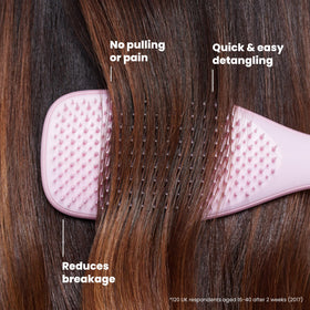 TANGLE TEEZER Ultimate Detangler Brush in lifestyle setting with wet hair