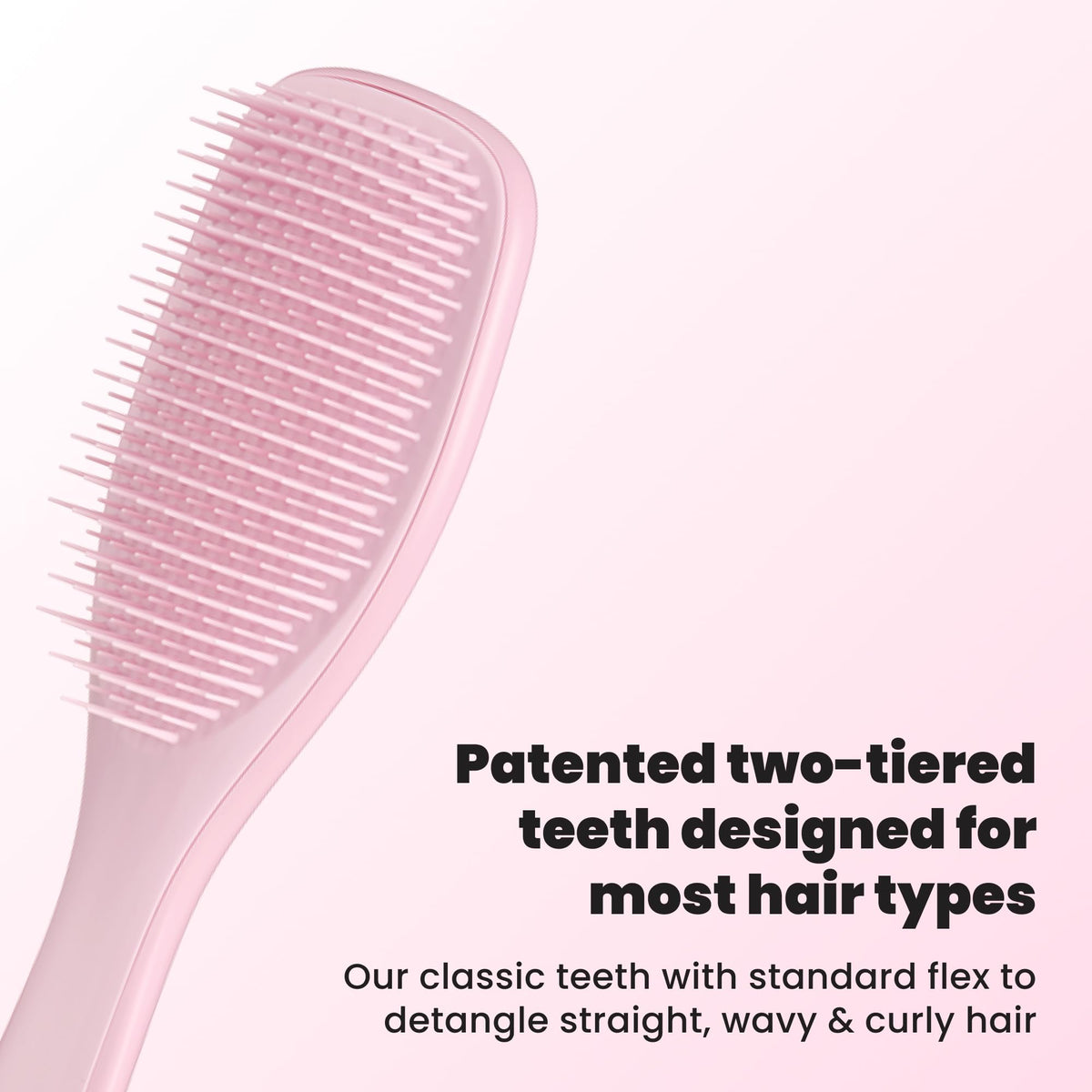 TANGLE TEEZER Ultimate Detangler Brush showing the two-tiered teeth design