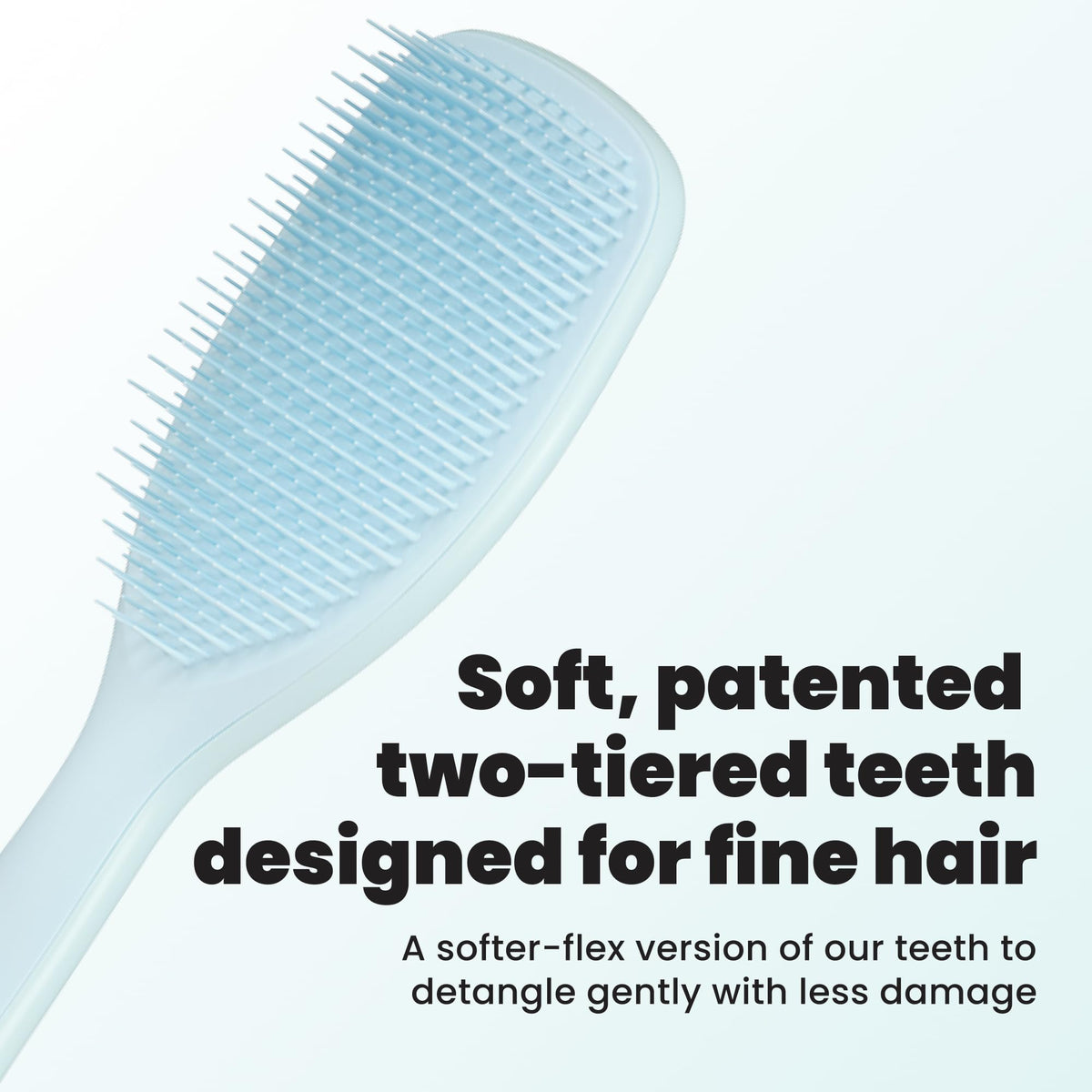TANGLE TEEZER Ultimate Detangler Brush side view showing soft-flex teeth