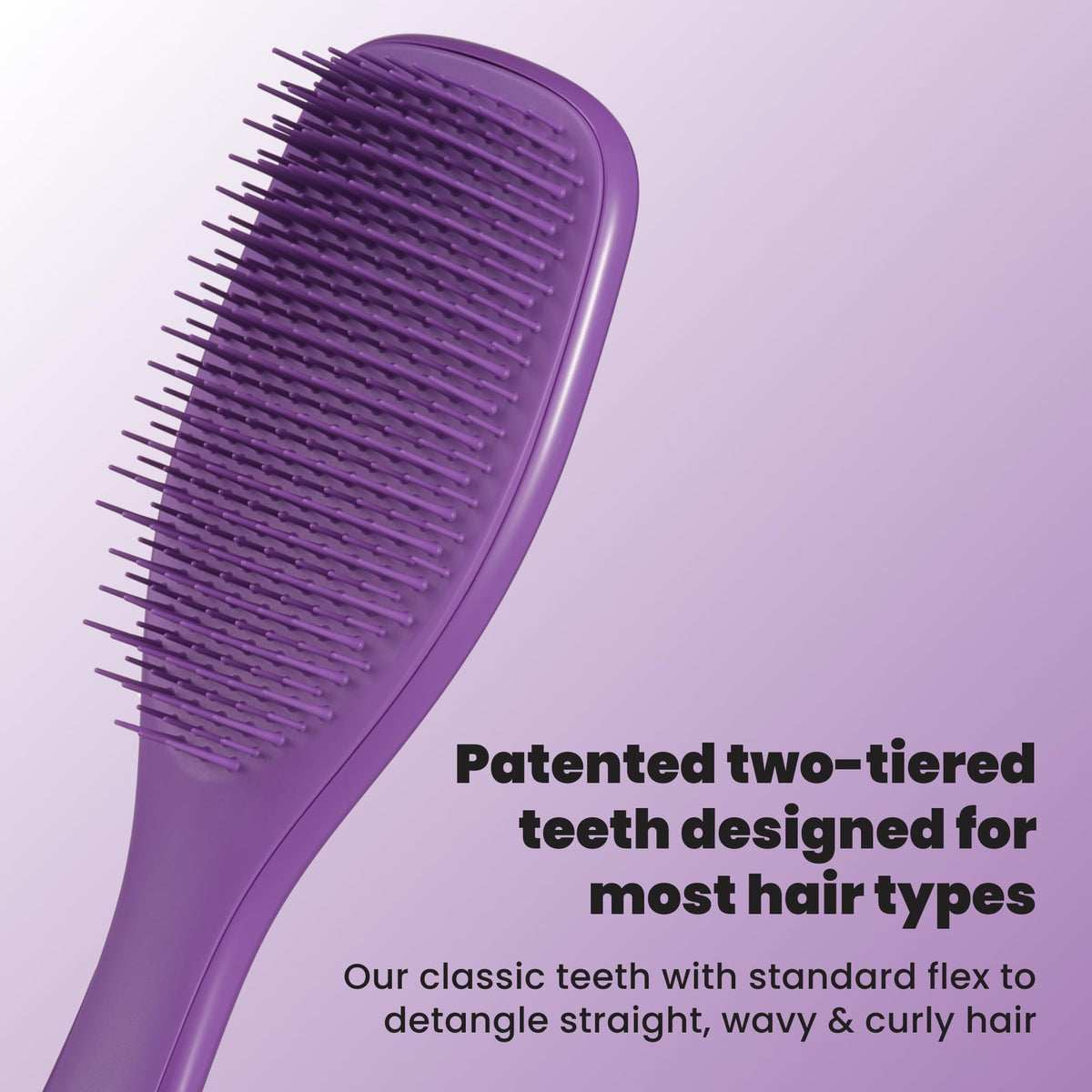 TANGLE TEEZER Ultimate Detangler Brush side view showing teeth design