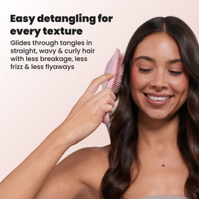 TANGLE TEEZER Ultimate Detangler Brush Summer Rose with hair products