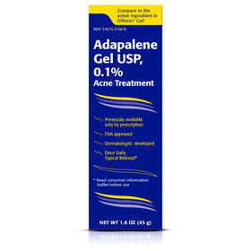 TARO Adapalene 0.1% Gel front view in tube