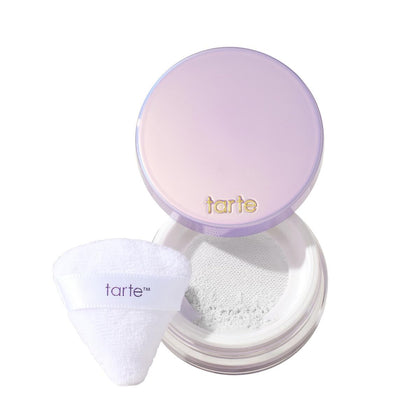 tarte Creaseless Setting Powder front view with translucent packaging