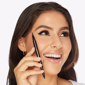 tarte Double Take Eyeliner applied on model's eyes