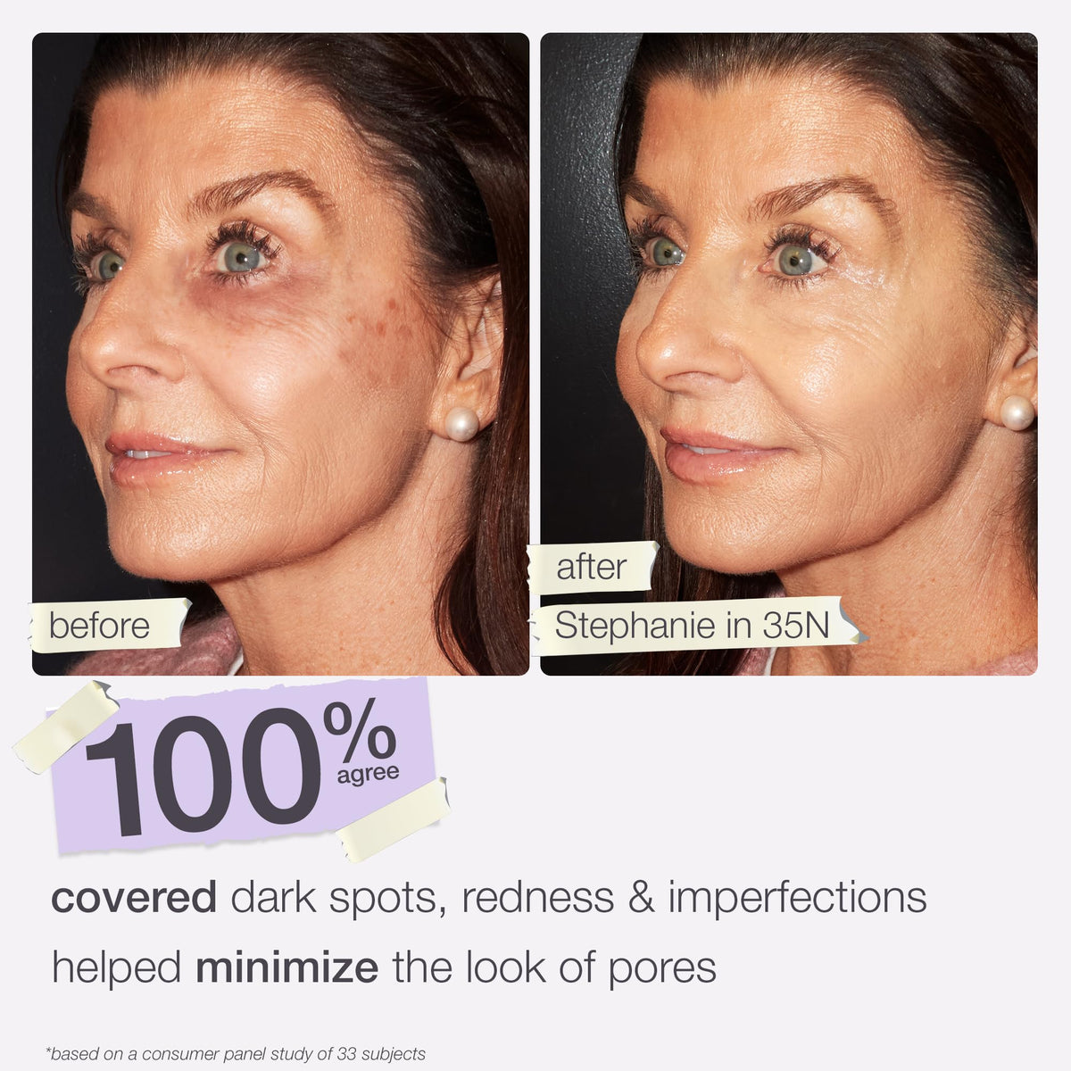 tarte Face Tape Foundation 20B texture swatch on skin