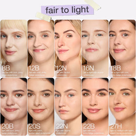 tarte Face Tape Foundation 22N displayed with makeup tools