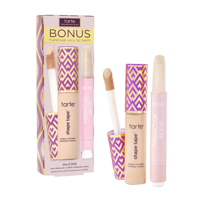tarte Icons Shape Tape Concealer and Maracuja Juicy Lip Duo front view