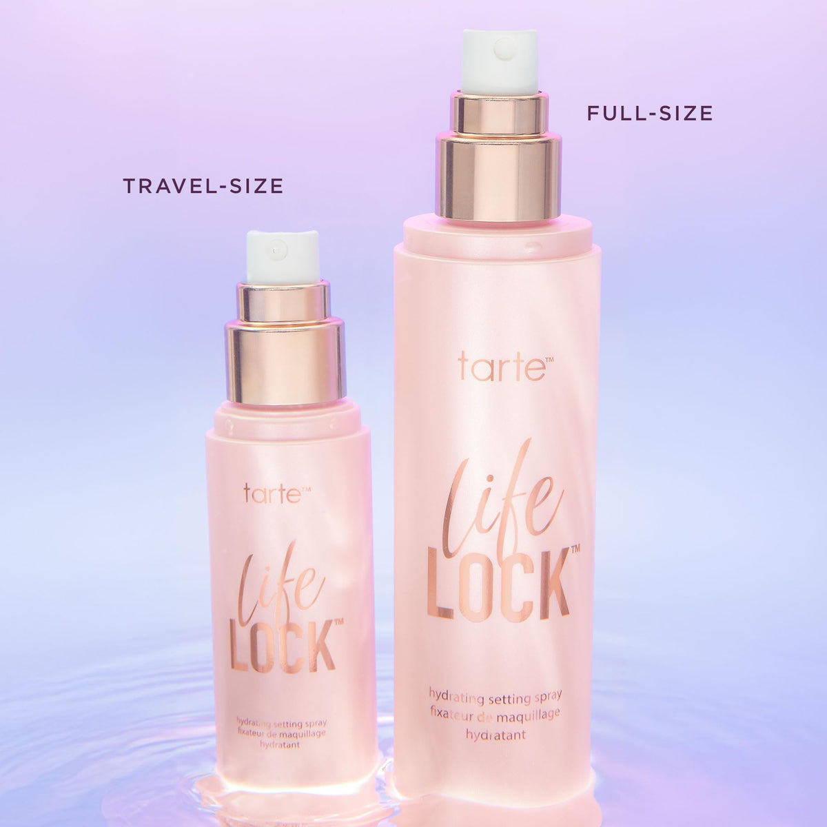 tarte Life Lock Hydrating Setting Spray with makeup products