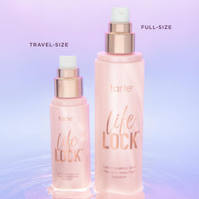 tarte Life Lock Hydrating Setting Spray with makeup products