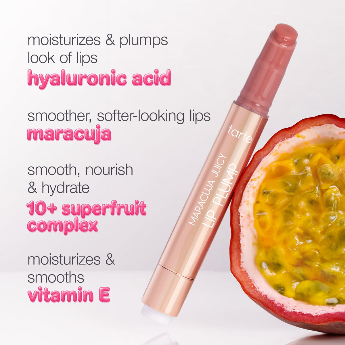 tarte Maracuja Juicy Lip Plump Currant texture swatch