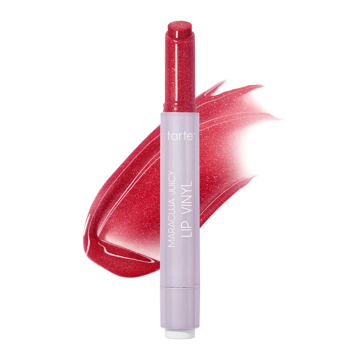 tarte Maracuja Juicy Lip Vinyl Gloss shimmering cranberry front view