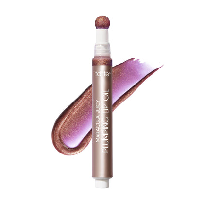 tarte Maracuja Juicy Plumping Lip Oil in shimmering mulberry front view